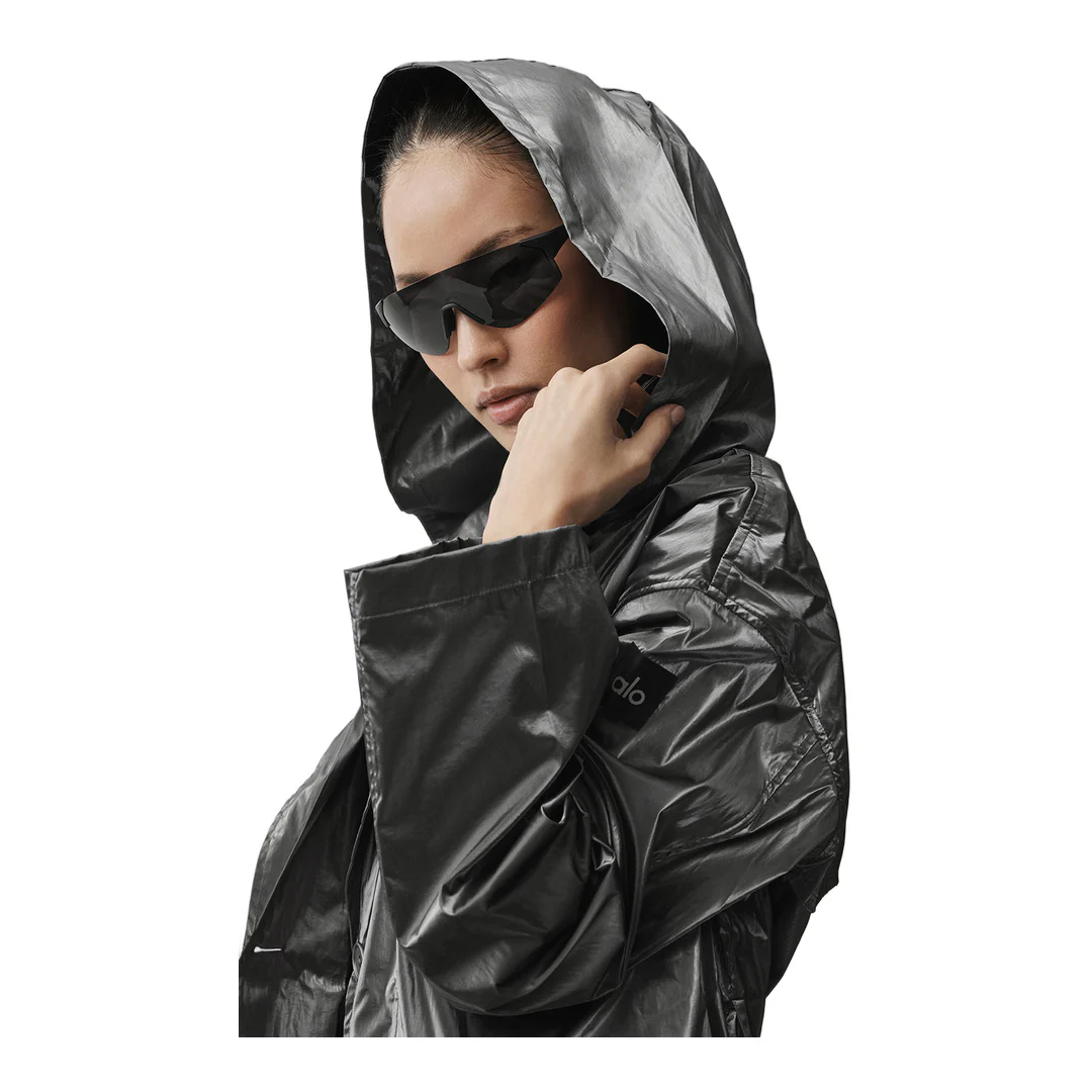 alo Metallic Break Line Trench - Silver Metallic - Image 3