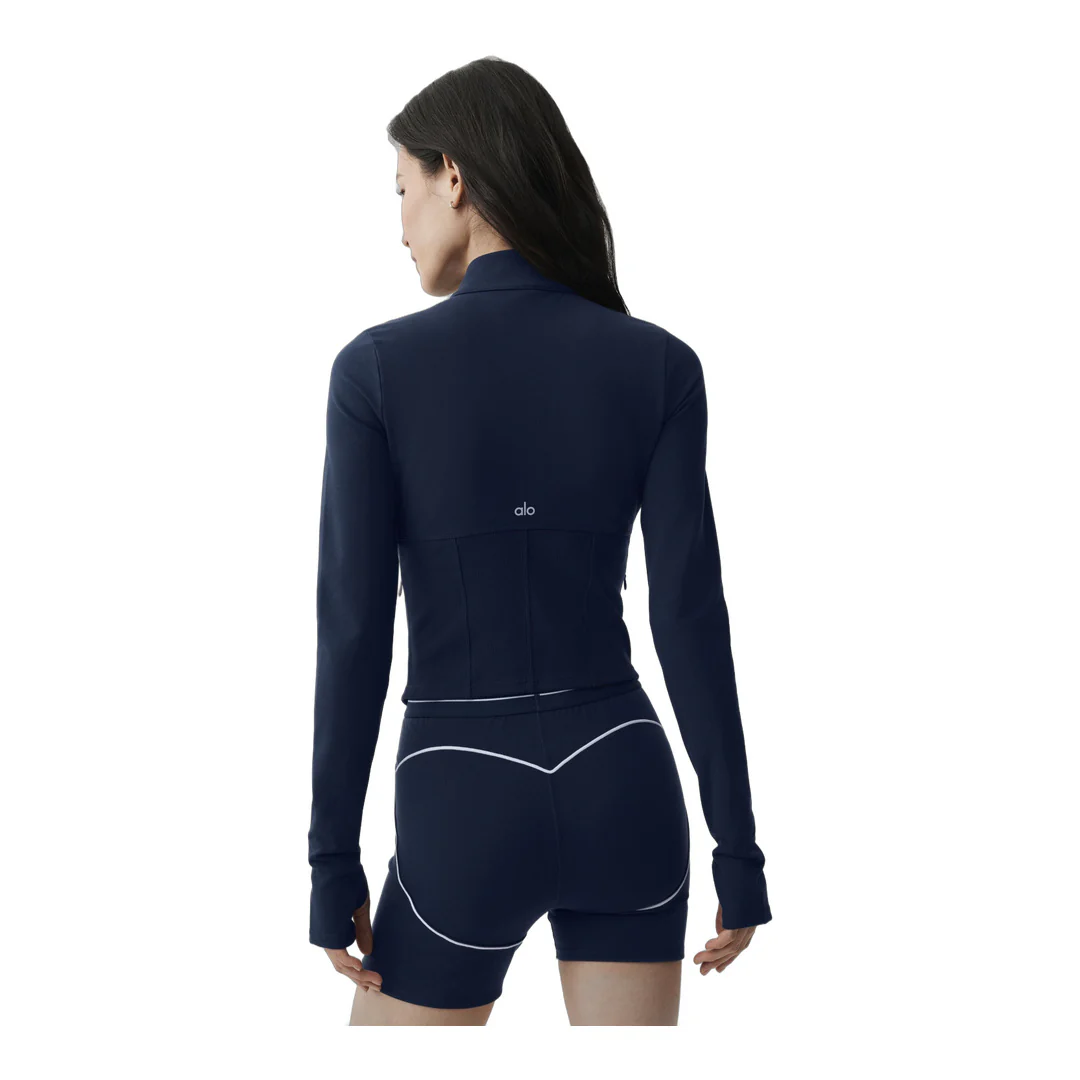alo Airbrush Corset Full Zip Jacket - Navy - Image 4