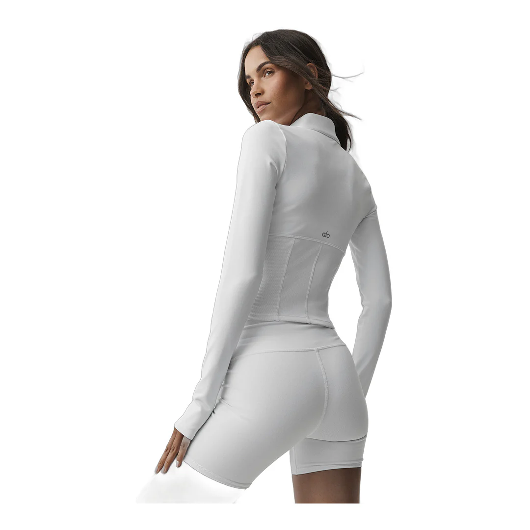 alo Airbrush Corset Full Zip Jacket - White - Image 2