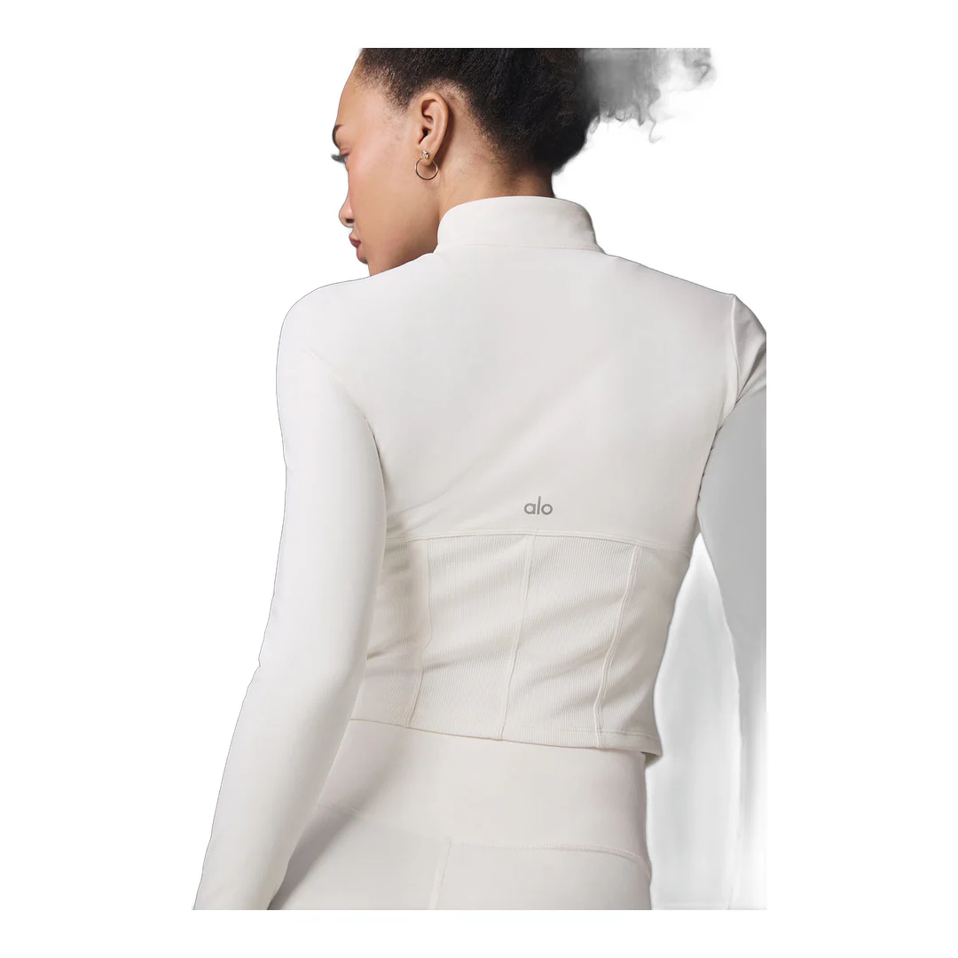 alo Airbrush Corset Full Zip Jacket - Ivory - Image 3