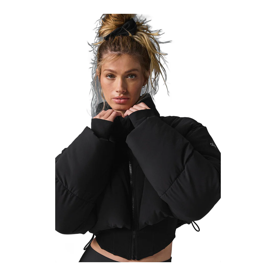 alo Main Act Corset Puffer - Black - Image 4