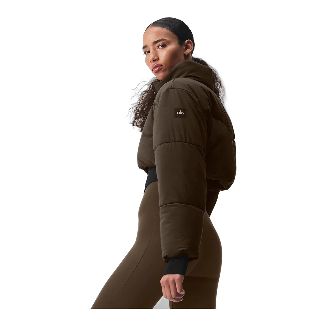 alo Main Act Corset Puffer - Espresso/Black - Image 4