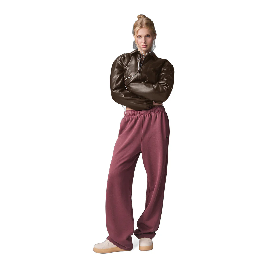 alo Faux Leather Cropped Premier Bomber - Espresso - Image 4