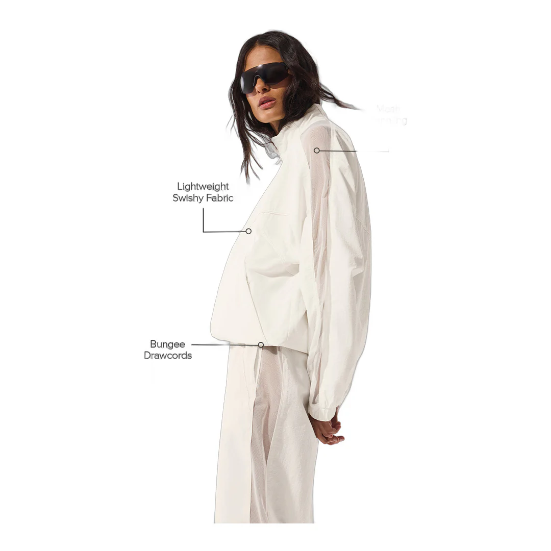 alo Origin Full-Zip Track Jacket - Ivory - Image 2