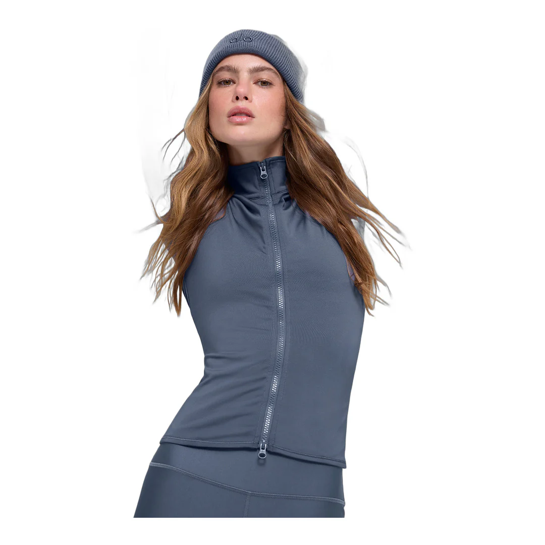 alo Airlift Winter Warm Radiant Full-Zip Jacket - Bluestone - Image 4