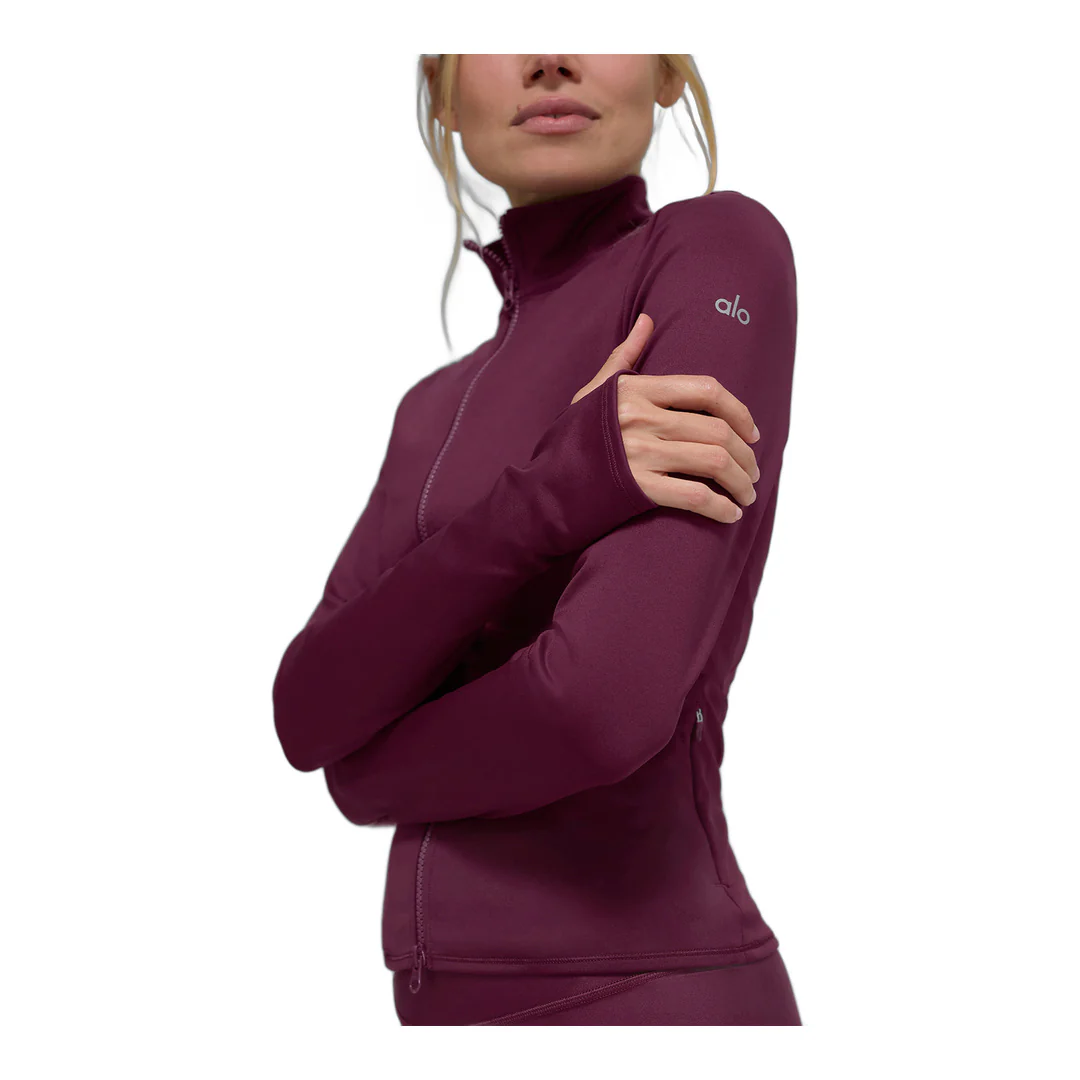 alo Airlift Winter Warm Radiant Full-Zip Jacket - Burgundy - Image 2