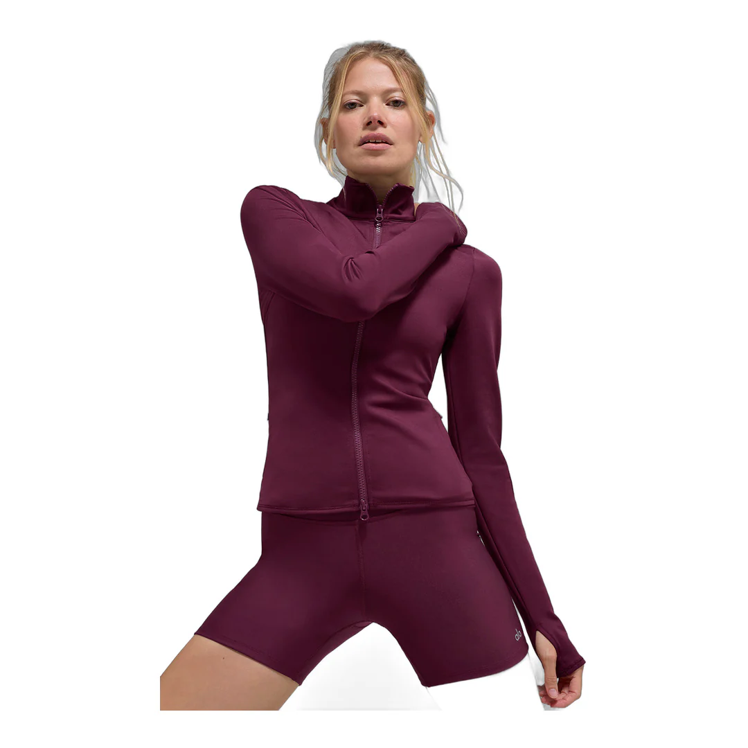 alo Airlift Winter Warm Radiant Full-Zip Jacket - Burgundy - Image 3