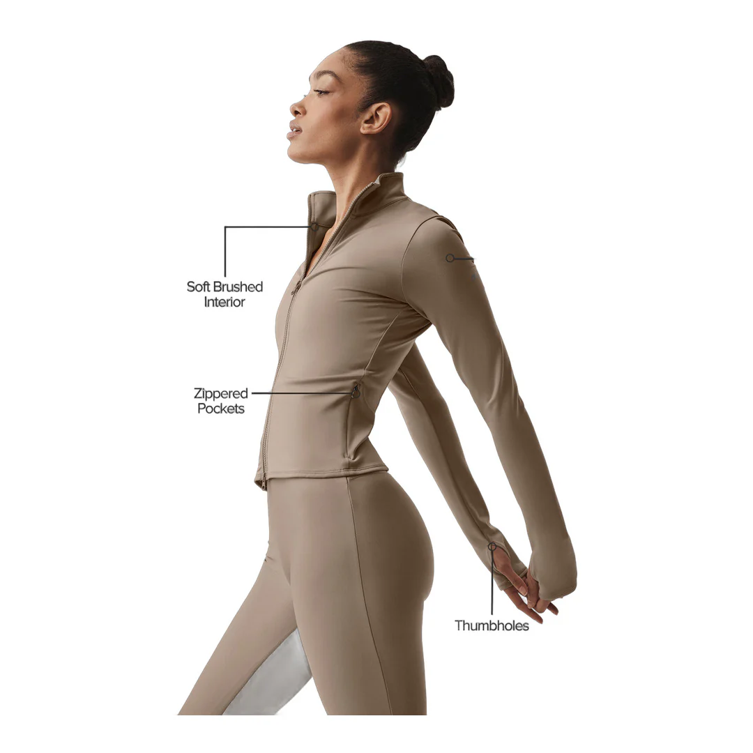 alo Airlift Winter Warm Radiant Full-Zip Jacket - Gravel - Image 2