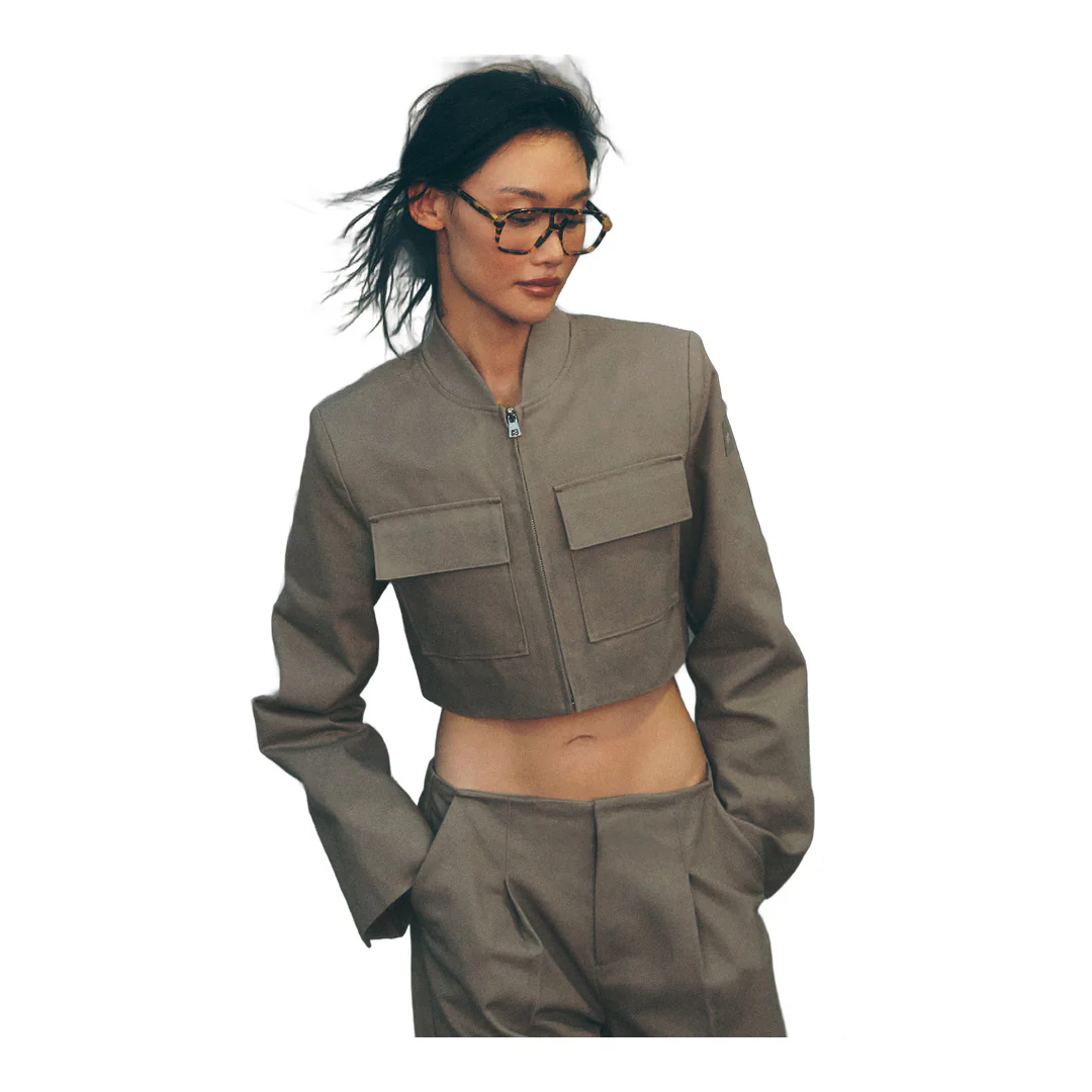 alo Cropped Main Character Jacket - Light Cocoa