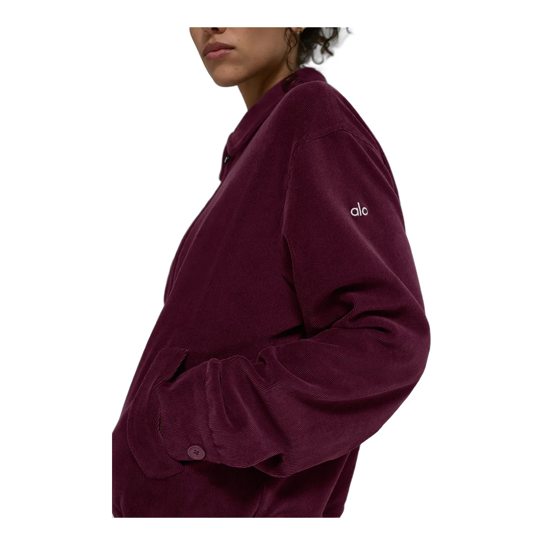 alo Micro Corduroy On Duty Jacket - Burgundy - Image 2