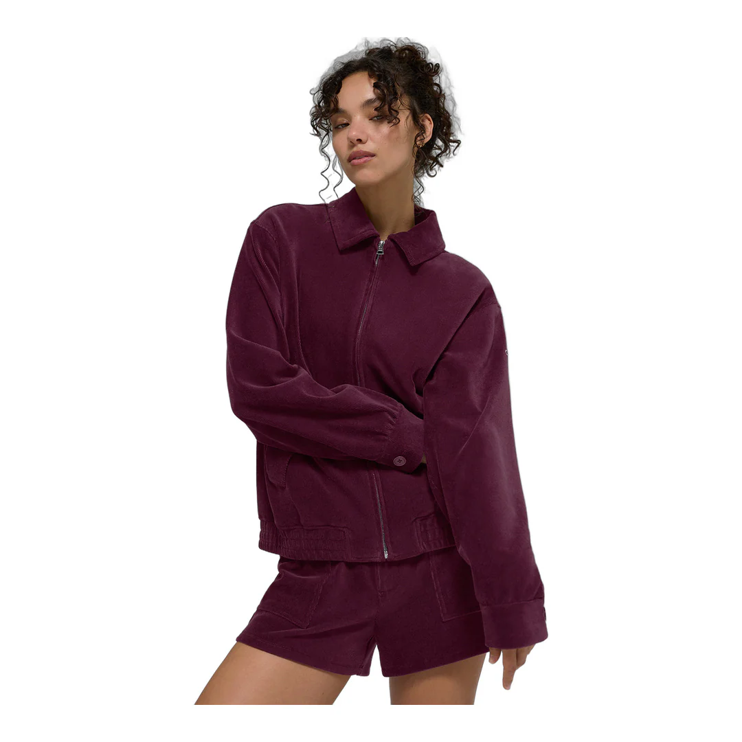 alo Micro Corduroy On Duty Jacket - Burgundy - Image 3