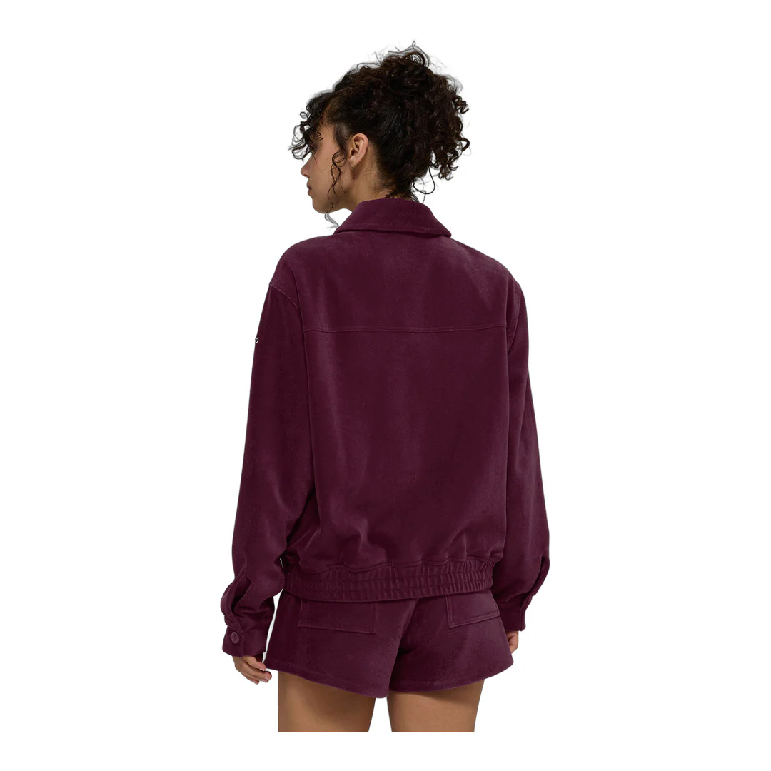 alo Micro Corduroy On Duty Jacket - Burgundy - Image 4