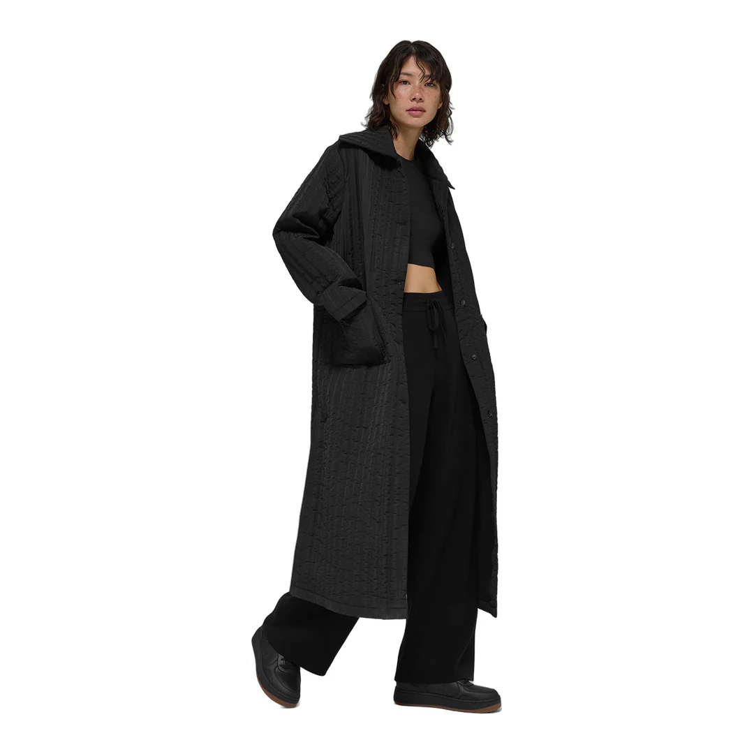 alo Quilted Skyline Long Coat - Black - Image 3