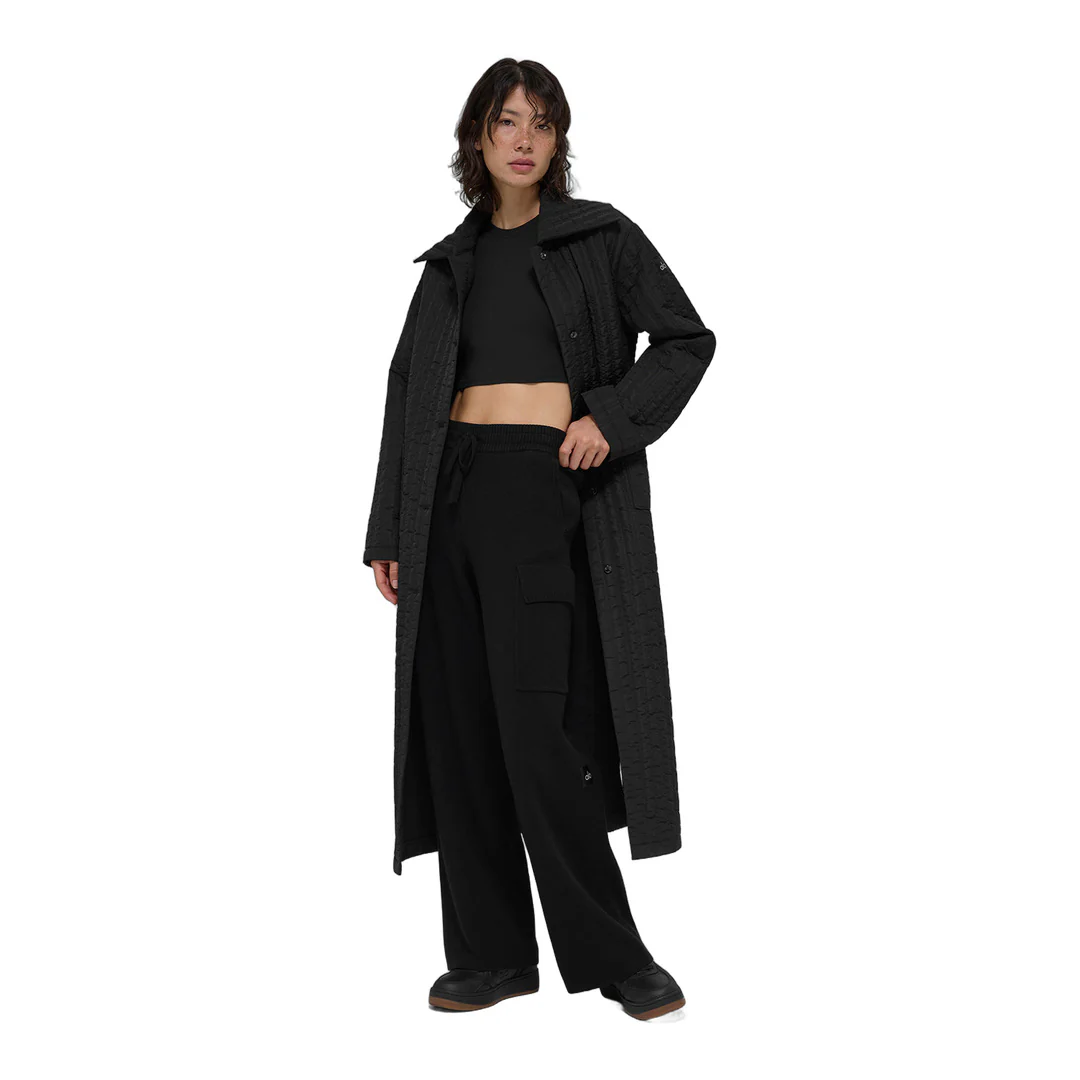 alo Quilted Skyline Long Coat - Black - Image 5
