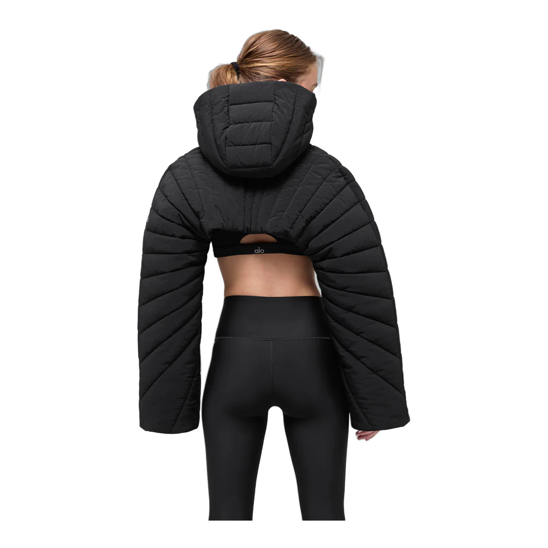 alo Quilted Starlight Puffer Shrug - Black - Image 3