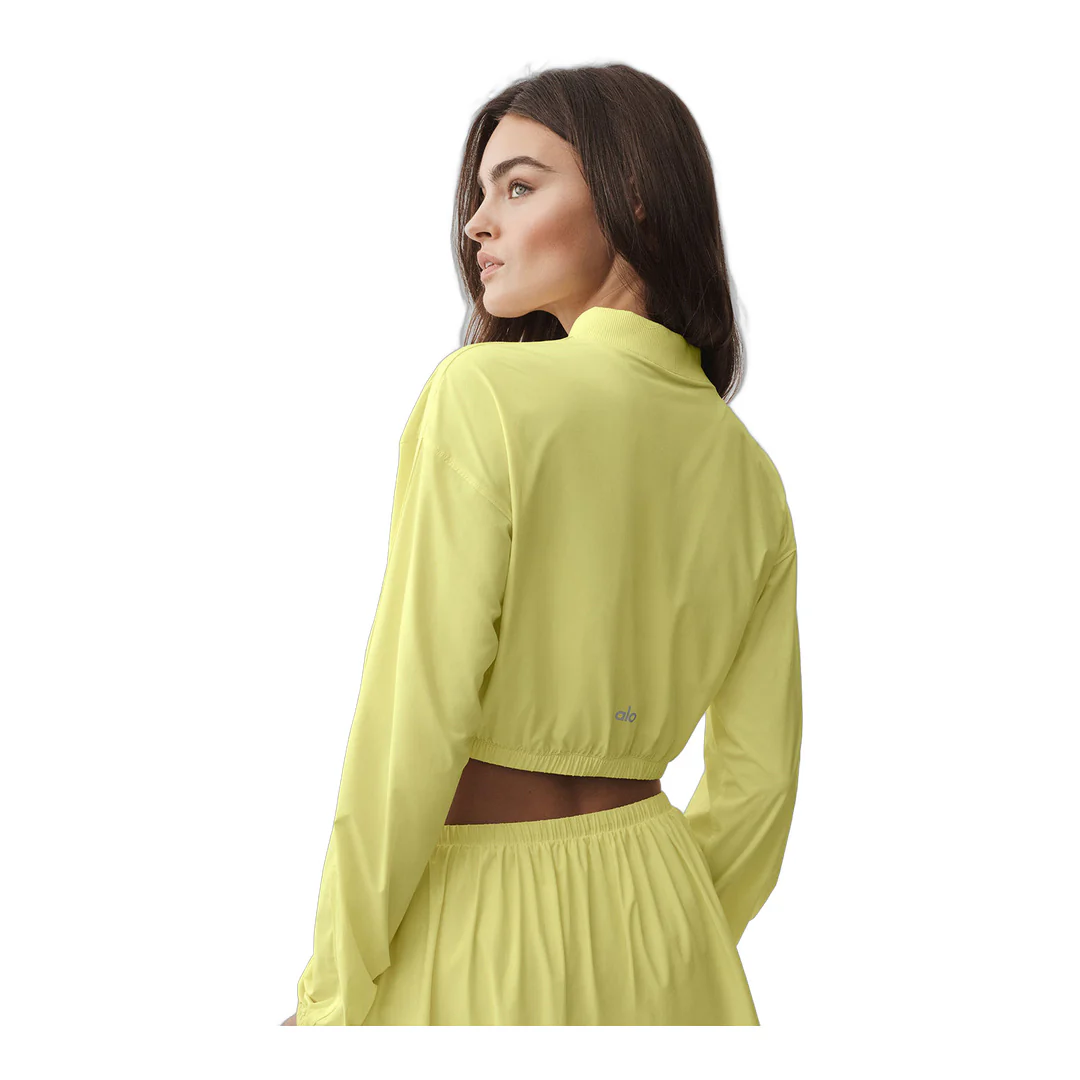 alo Cropped Breezy Full-Zip Cover Up - Sunshine - Image 2