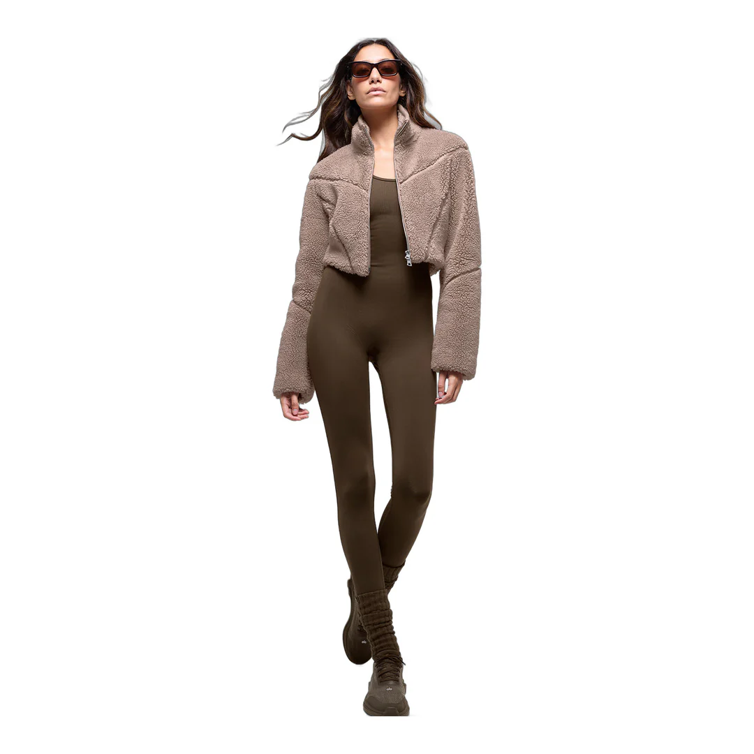 alo Sherpa Cropped Slope Side Jacket - Chai Latte - Image 4