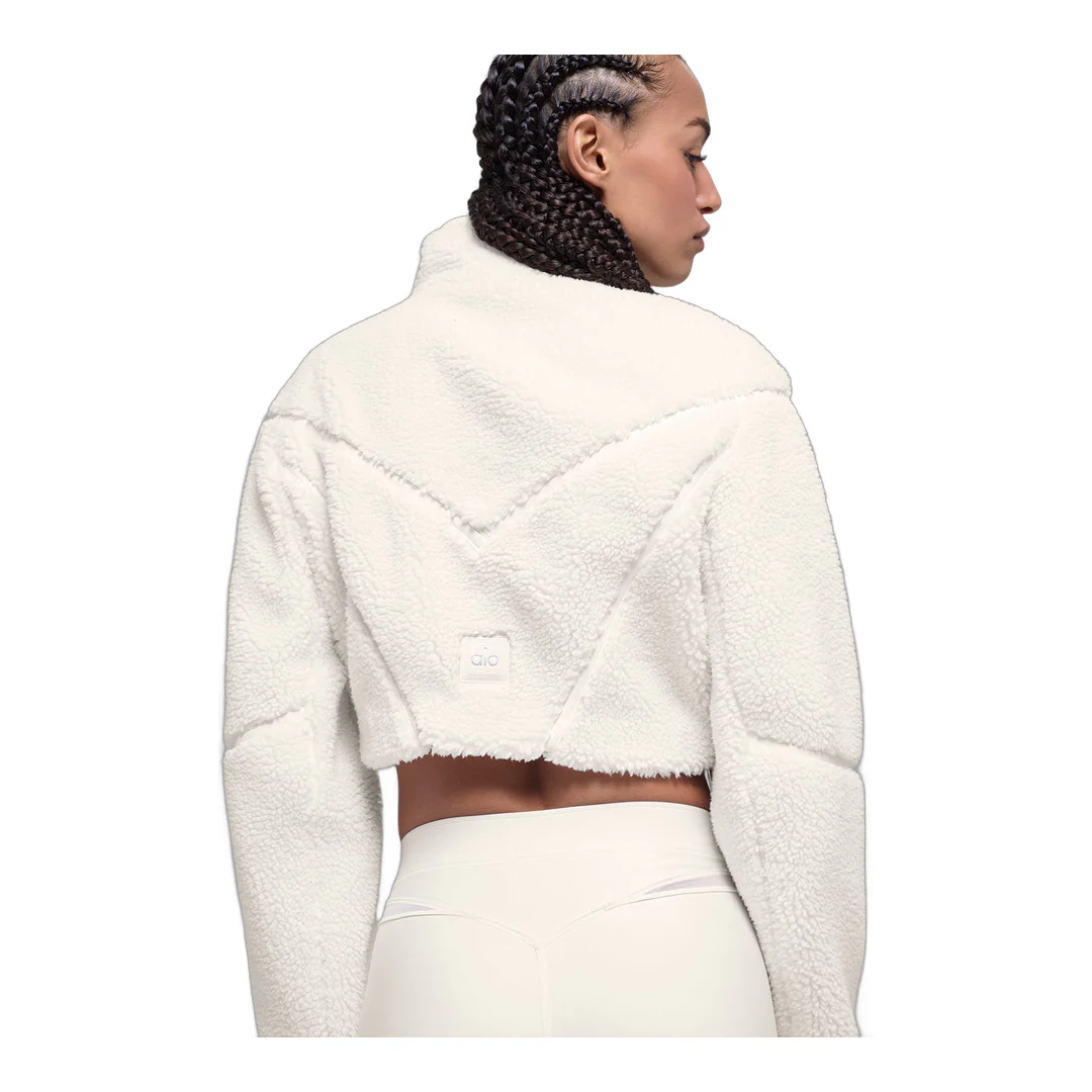 alo Sherpa Cropped Slope Side Jacket - Ivory - Image 2