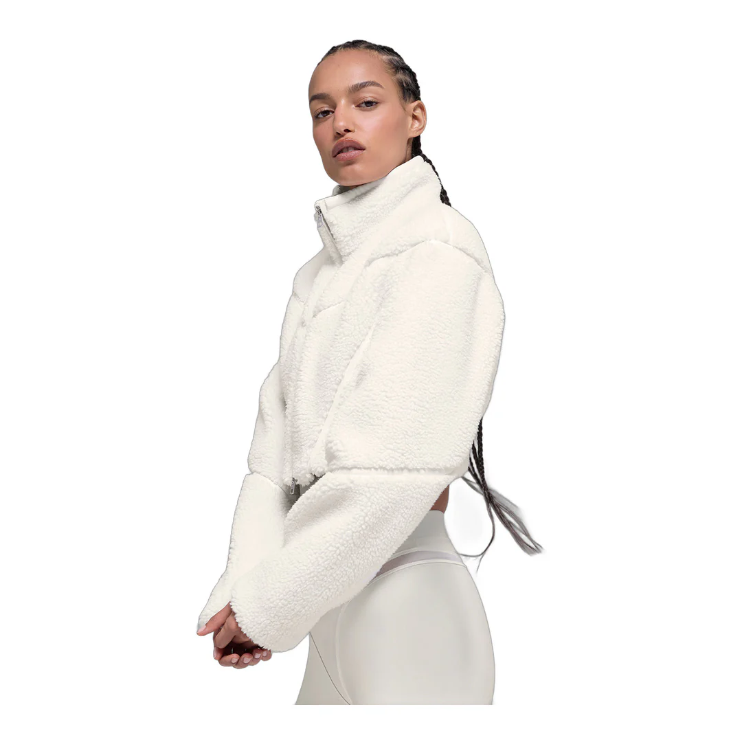 alo Sherpa Cropped Slope Side Jacket - Ivory - Image 3