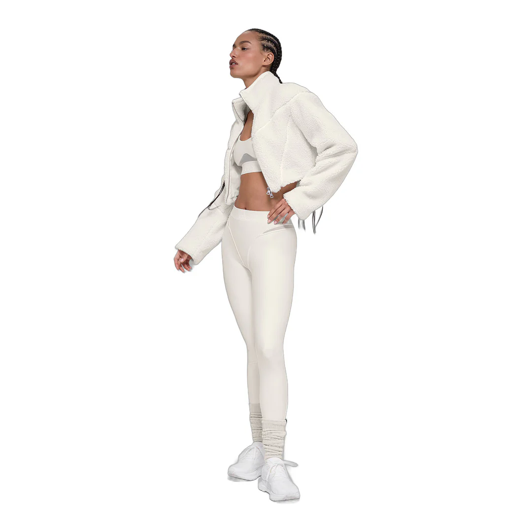 alo Sherpa Cropped Slope Side Jacket - Ivory - Image 5