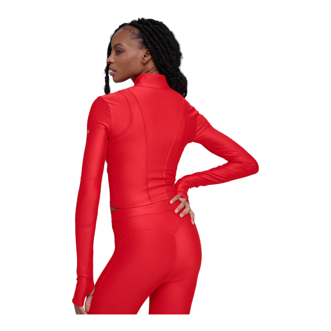 alo Airlift Ignite Zip Up Jacket - Bright Red - Image 2