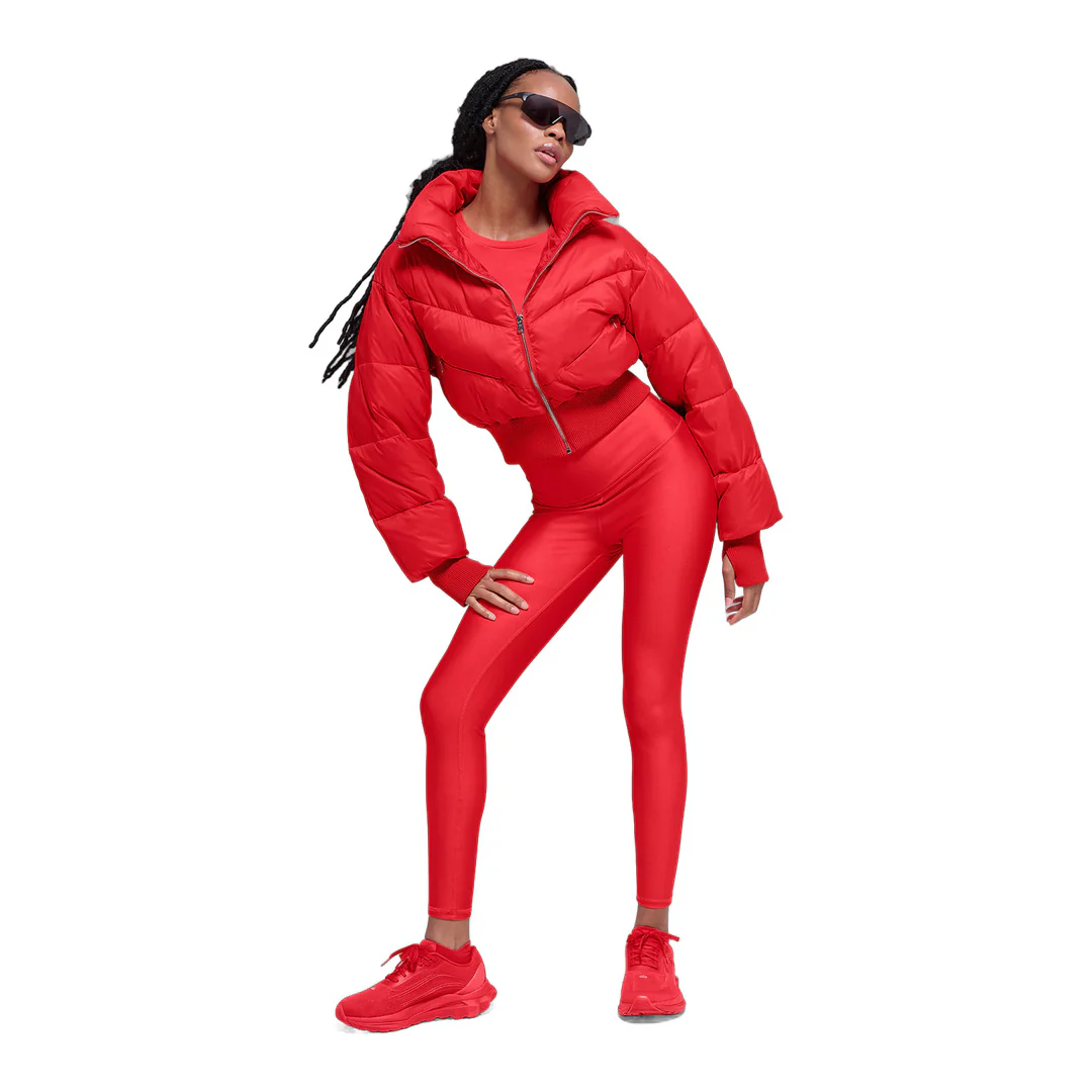 alo Cropped Atmosphere Puffer - Bright Red - Image 4