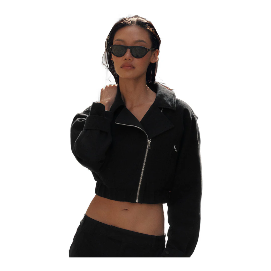 alo Cropped Cosmopolitan Jacket - Black