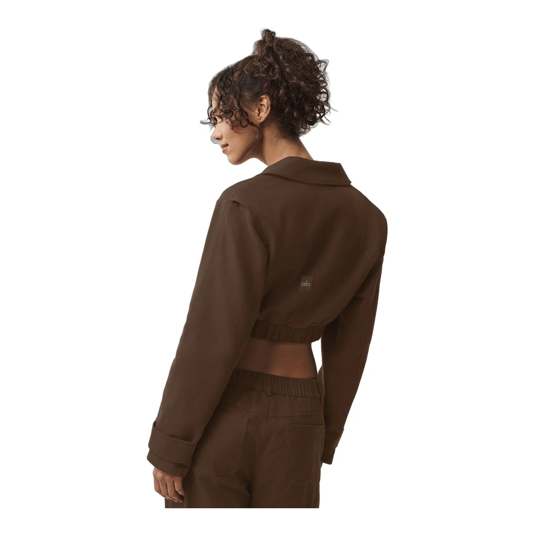 alo Cropped Cosmopolitan Jacket - Espresso - Image 3