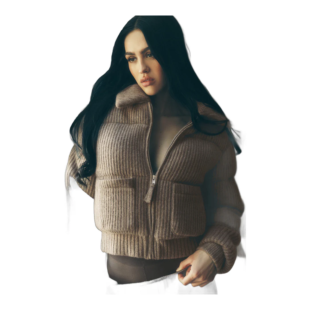 alo Cashmere Northstar Sweater Puffer - Alpine Cocoa Heather