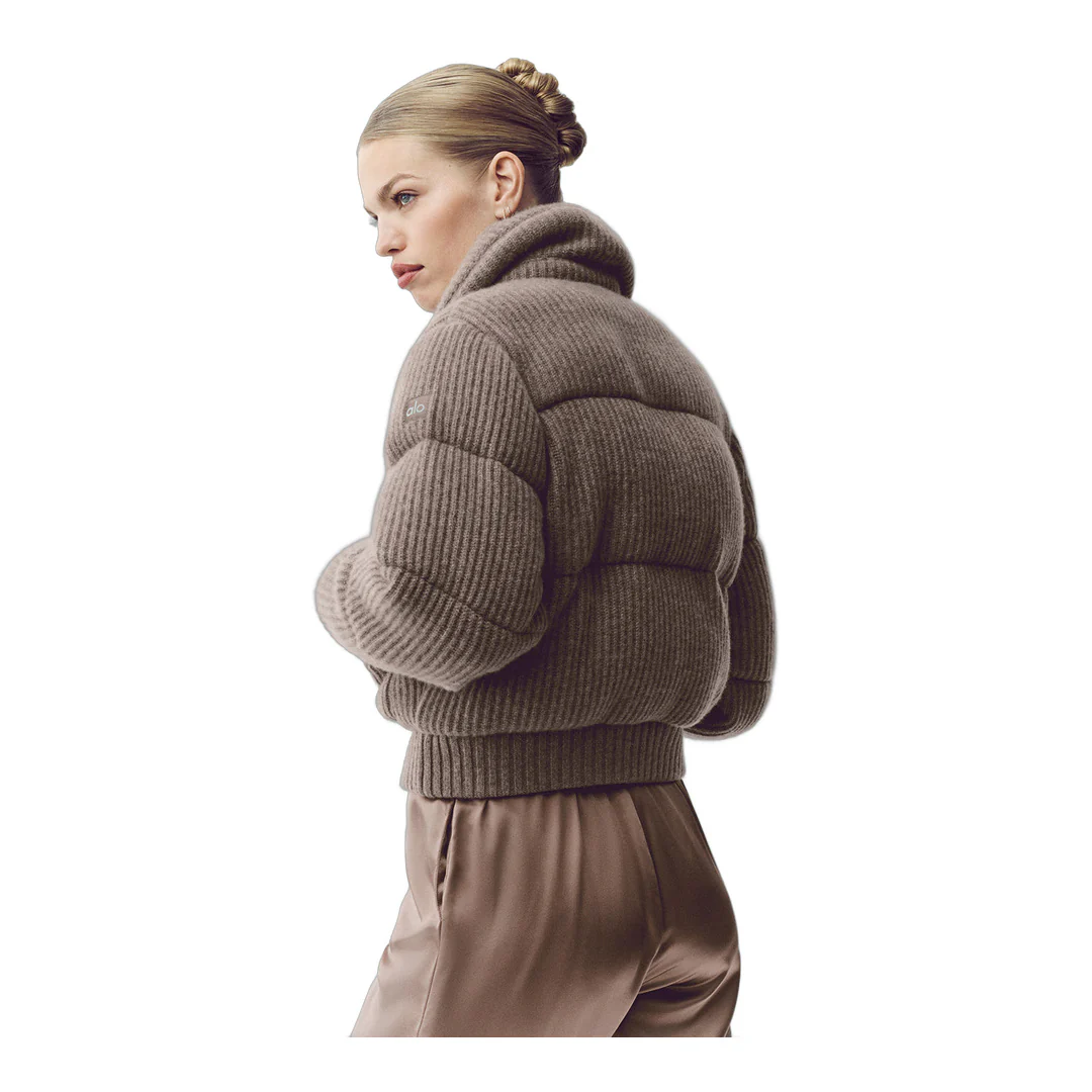alo Cashmere Northstar Sweater Puffer - Alpine Cocoa Heather - Image 2