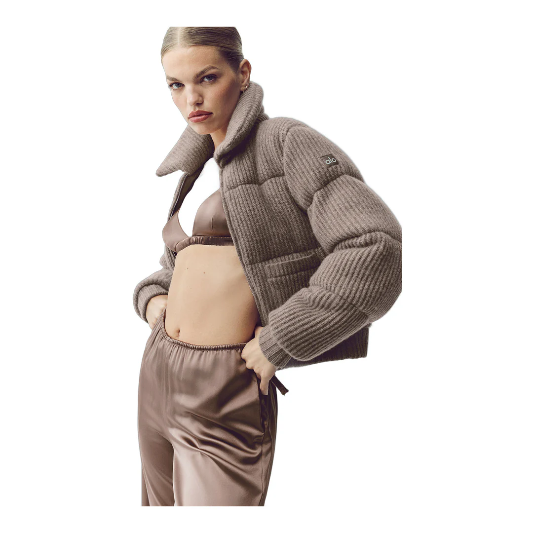 alo Cashmere Northstar Sweater Puffer - Alpine Cocoa Heather - Image 5