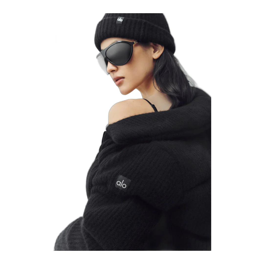 alo Cashmere Northstar Sweater Puffer - Black - Image 2