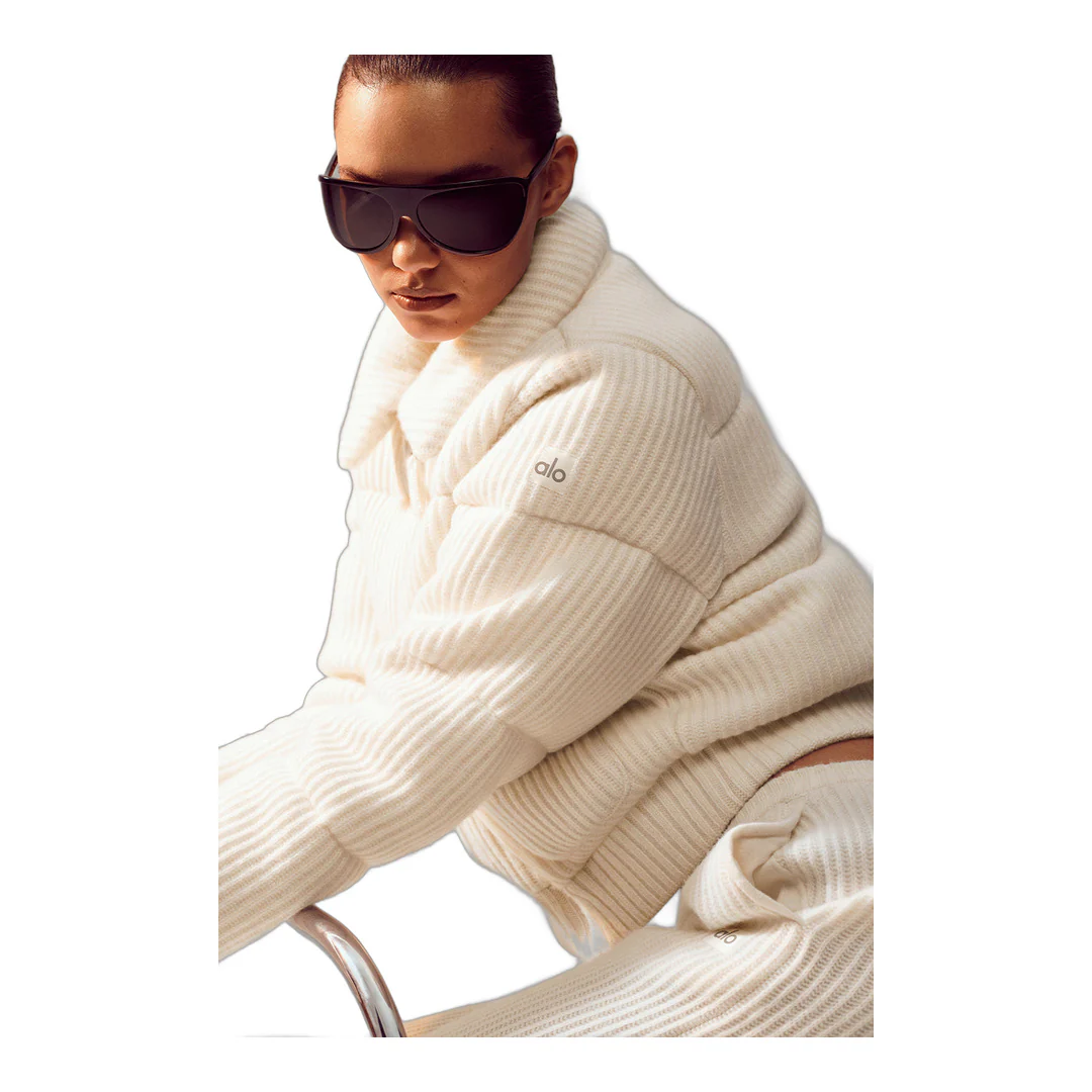 alo Cashmere Northstar Sweater Puffer - Ivory - Image 3