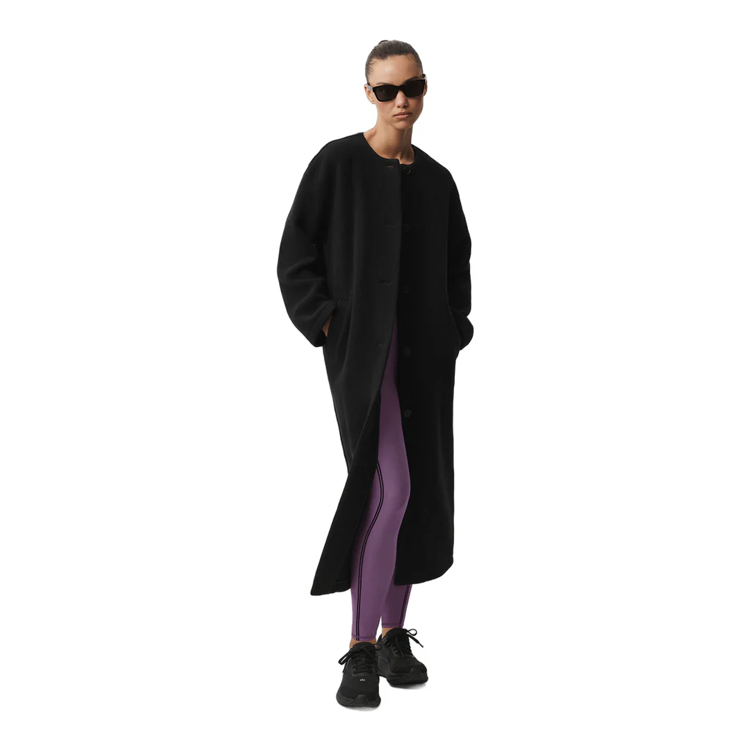 alo Double Face Wool City Girl Long Coat - Black - Image 5