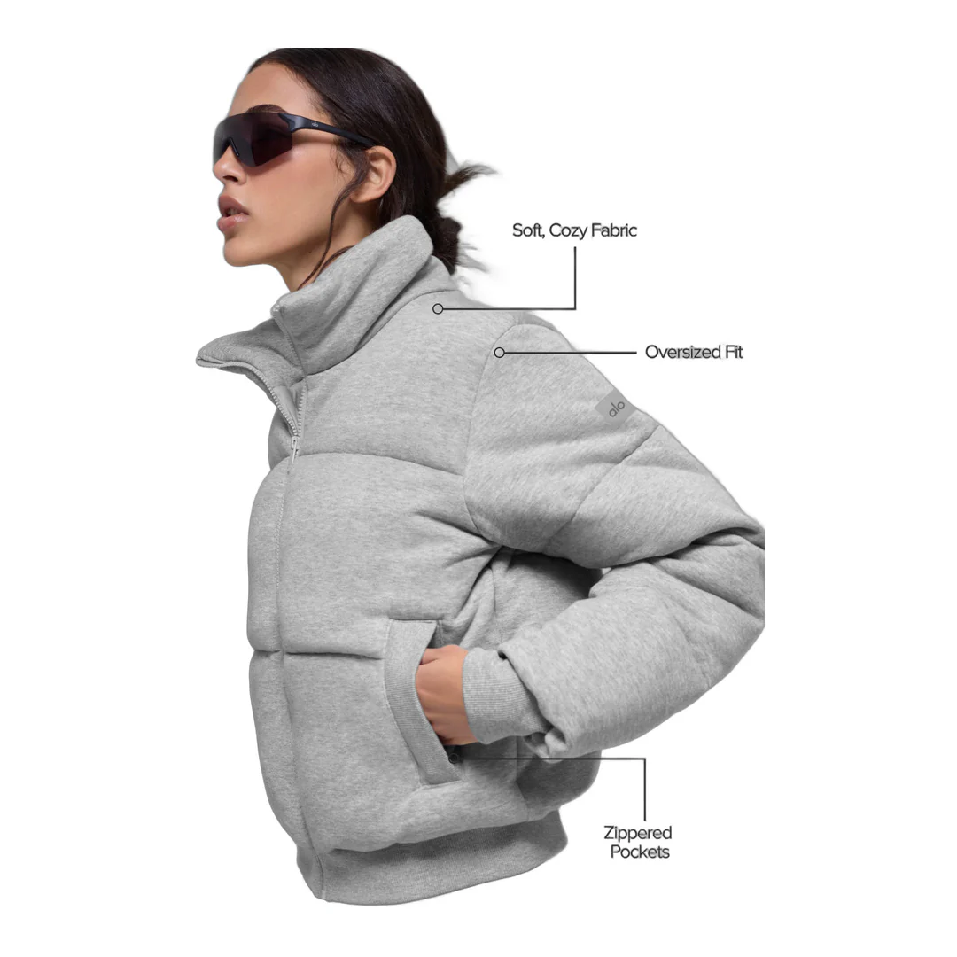 alo Sweatshirt Puffer - Athletic Heather Grey - Image 2