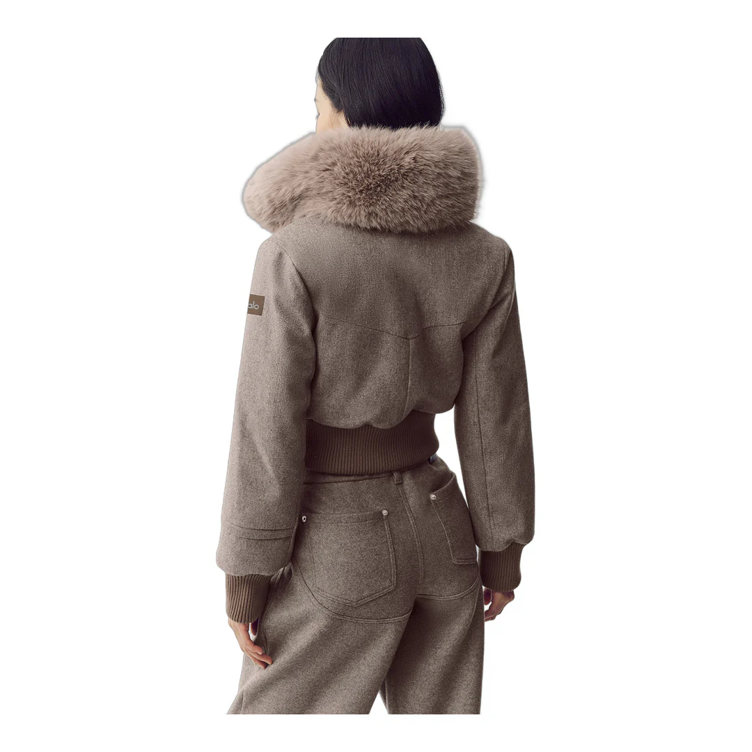alo Wool Blend Bunny Slope Jacket - Alpine Cocoa Heather - Image 2
