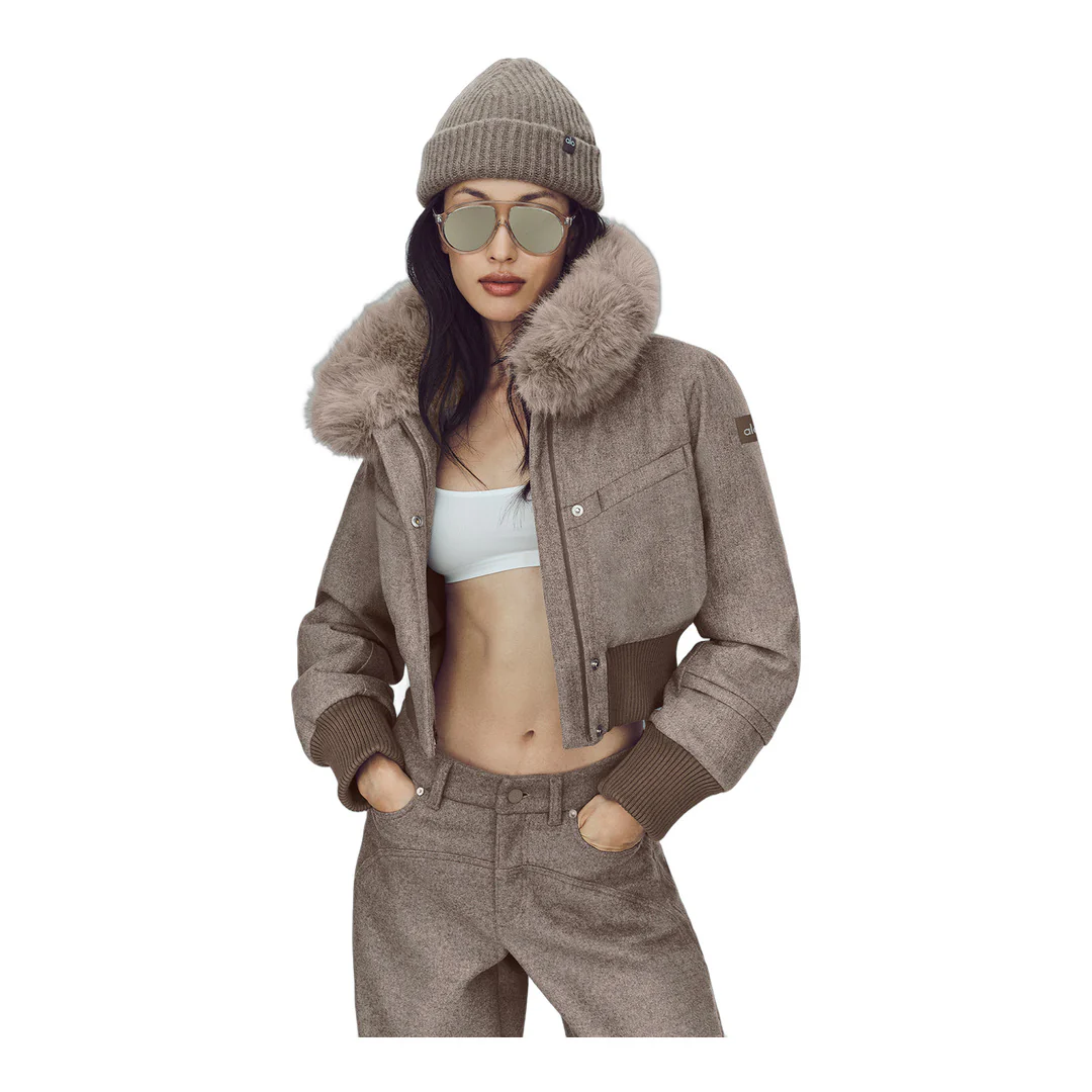 alo Wool Blend Bunny Slope Jacket - Alpine Cocoa Heather - Image 4