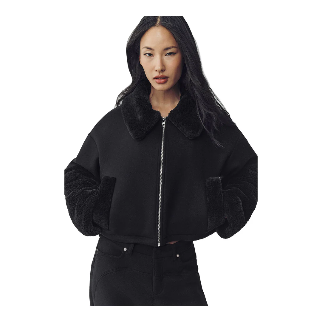 alo Wool Blend Nightfall Bomber - Black