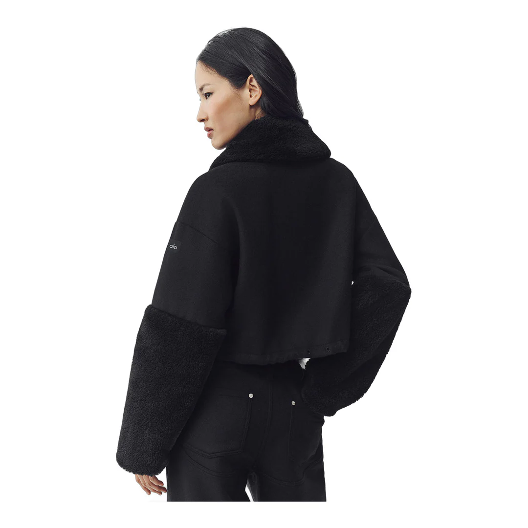 alo Wool Blend Nightfall Bomber - Black - Image 2