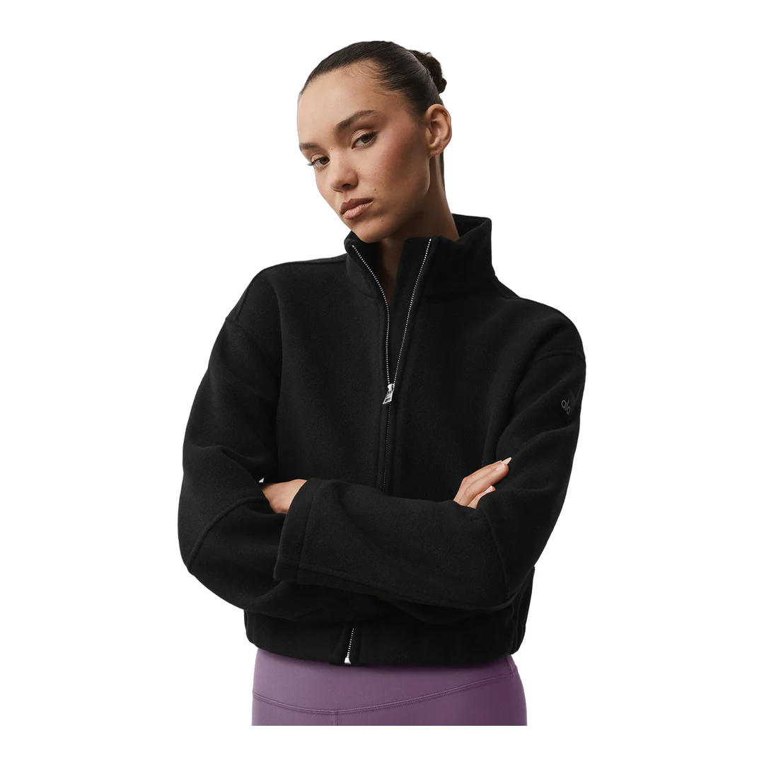 alo Double Face Wool City Girl Jacket - Black - Image 4