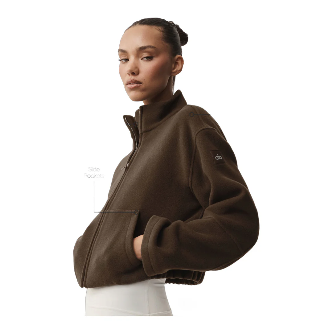 alo Double Face Wool City Girl Jacket - Espresso - Image 2