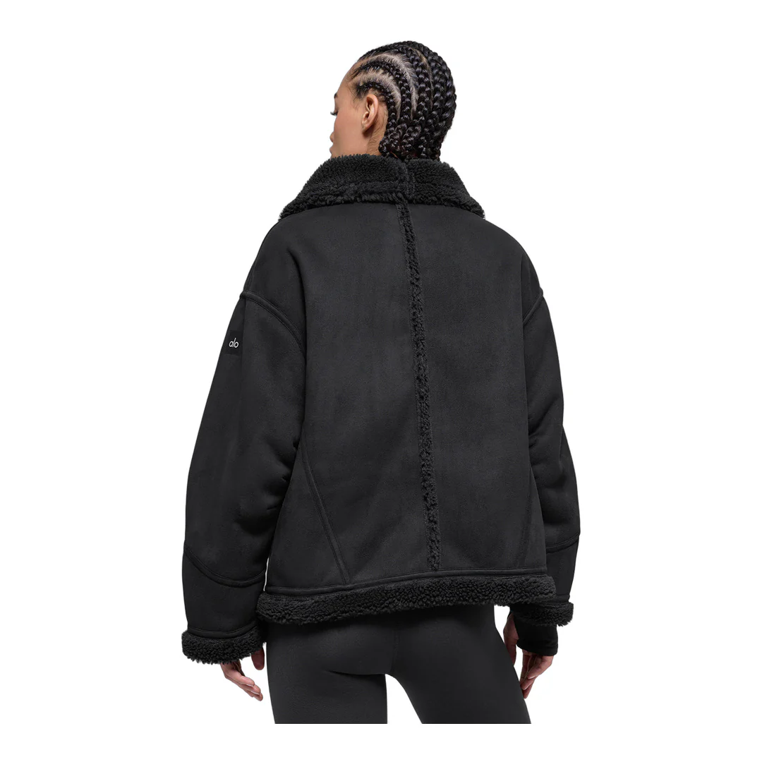 alo Faux Shearling Grand Jacket - Black - Image 3