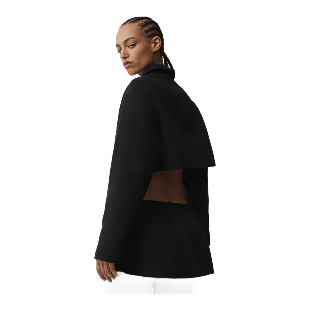 alo Cropped Fan Favorite Full Zip Jacket - Black - Image 4