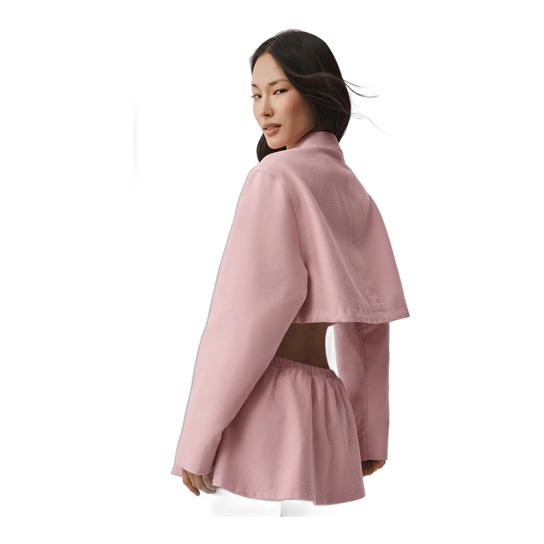 alo Cropped Fan Favorite Full Zip Jacket - Vintage Pink - Image 4