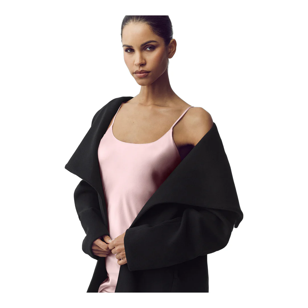 alo Wool Blend Nightfall Long Coat - Black - Image 2