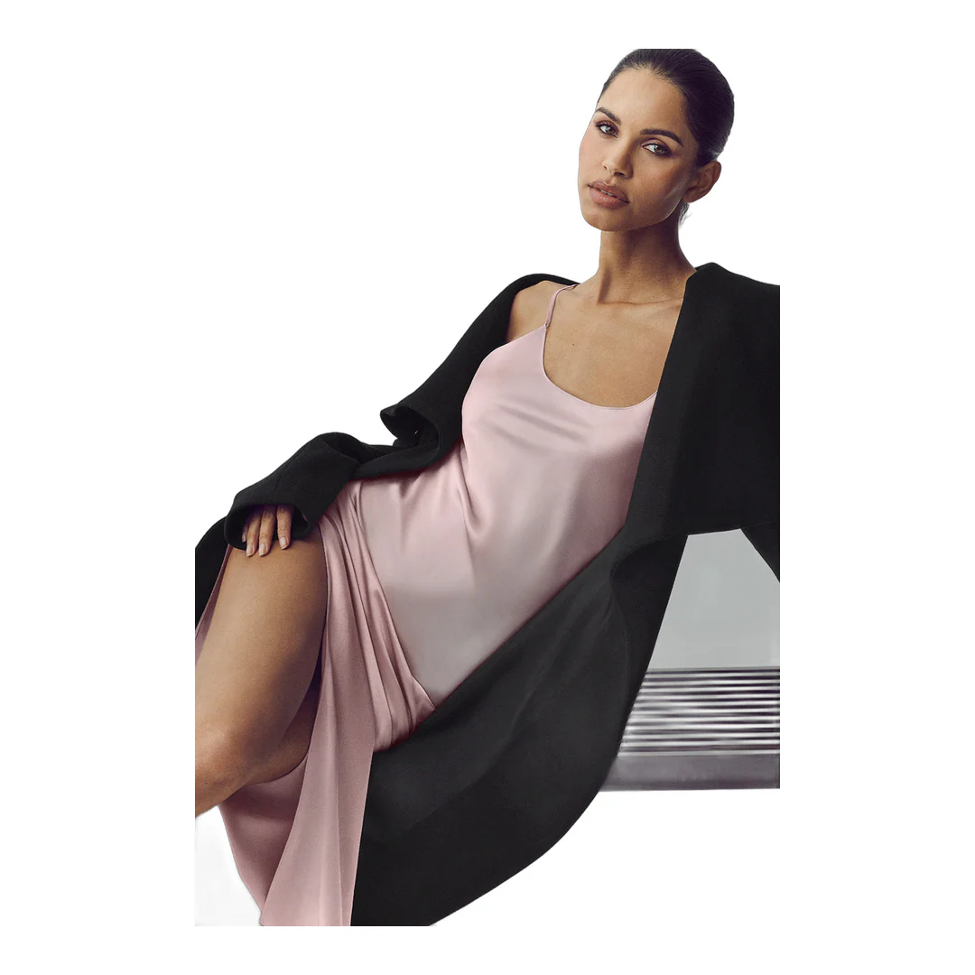 alo Wool Blend Nightfall Long Coat - Black - Image 4