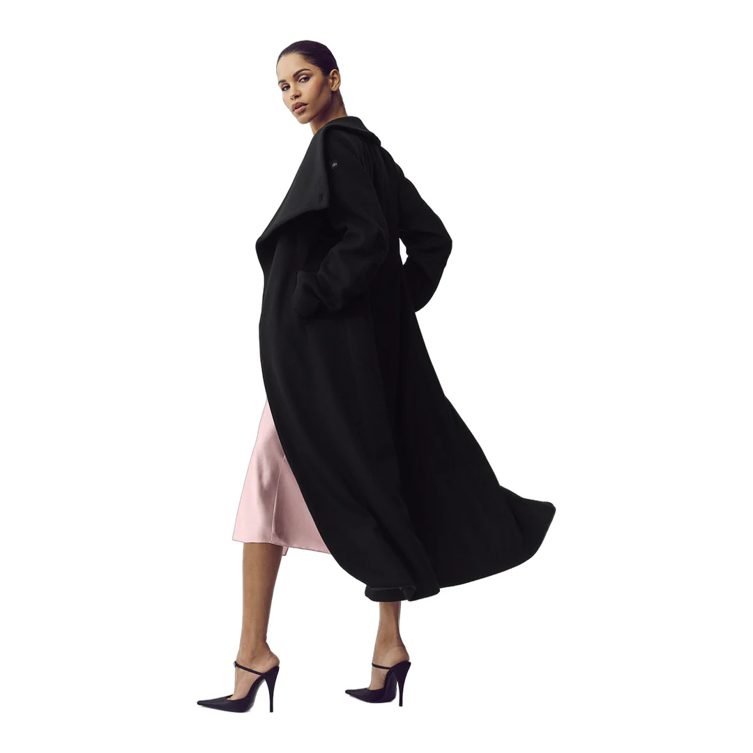 alo Wool Blend Nightfall Long Coat - Black - Image 5