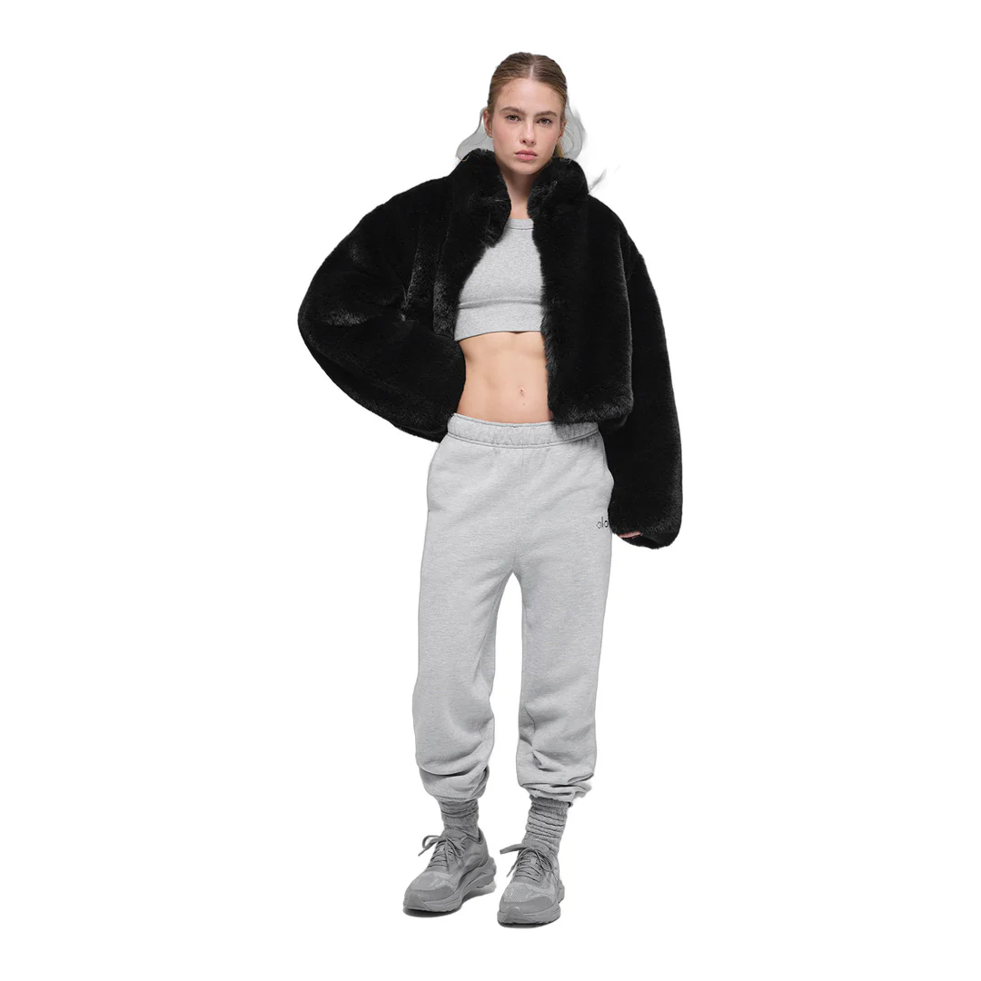 alo Faux Fur Allure Jacket - Black - Image 5