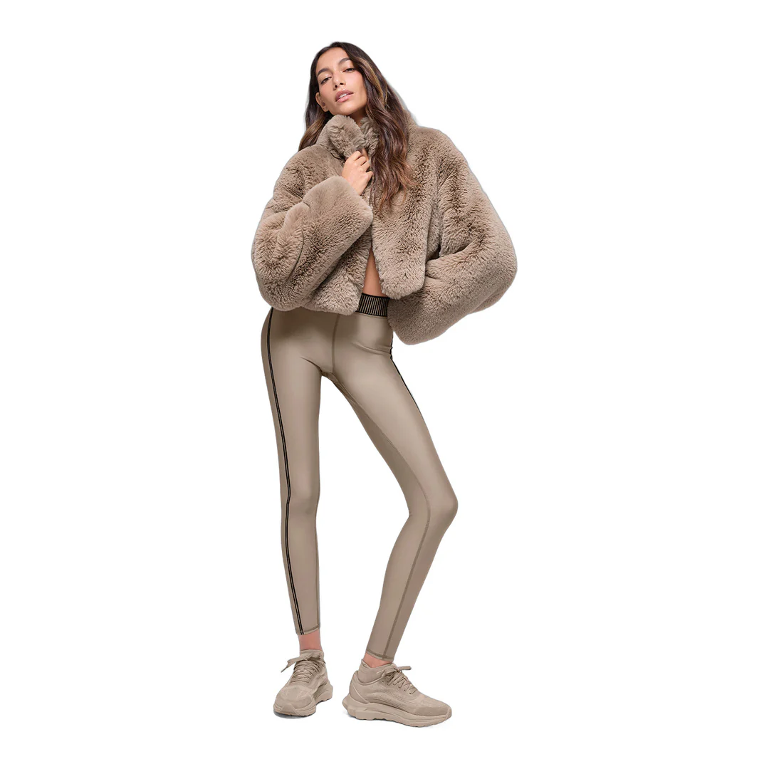 alo Faux Fur Allure Jacket - Oat - Image 5