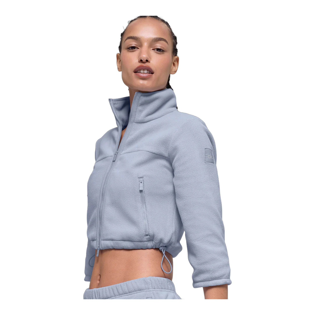 alo Polar Fleece Retreat Cropped Jacket - Winter Frost - Image 3